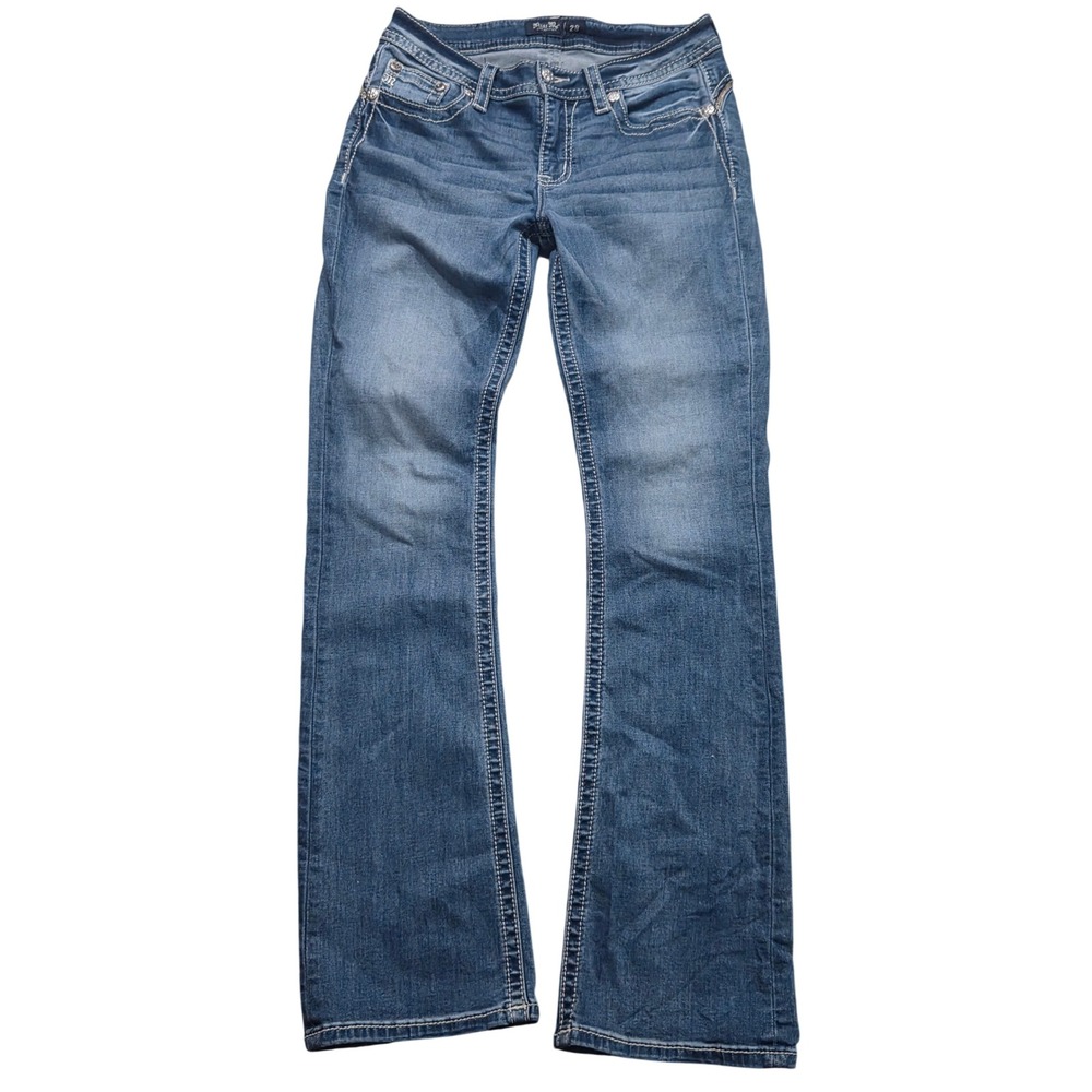 Miss Me Womens Mid-Rise Bootcut Jeans 28 Angel Wing Embellished Country Western